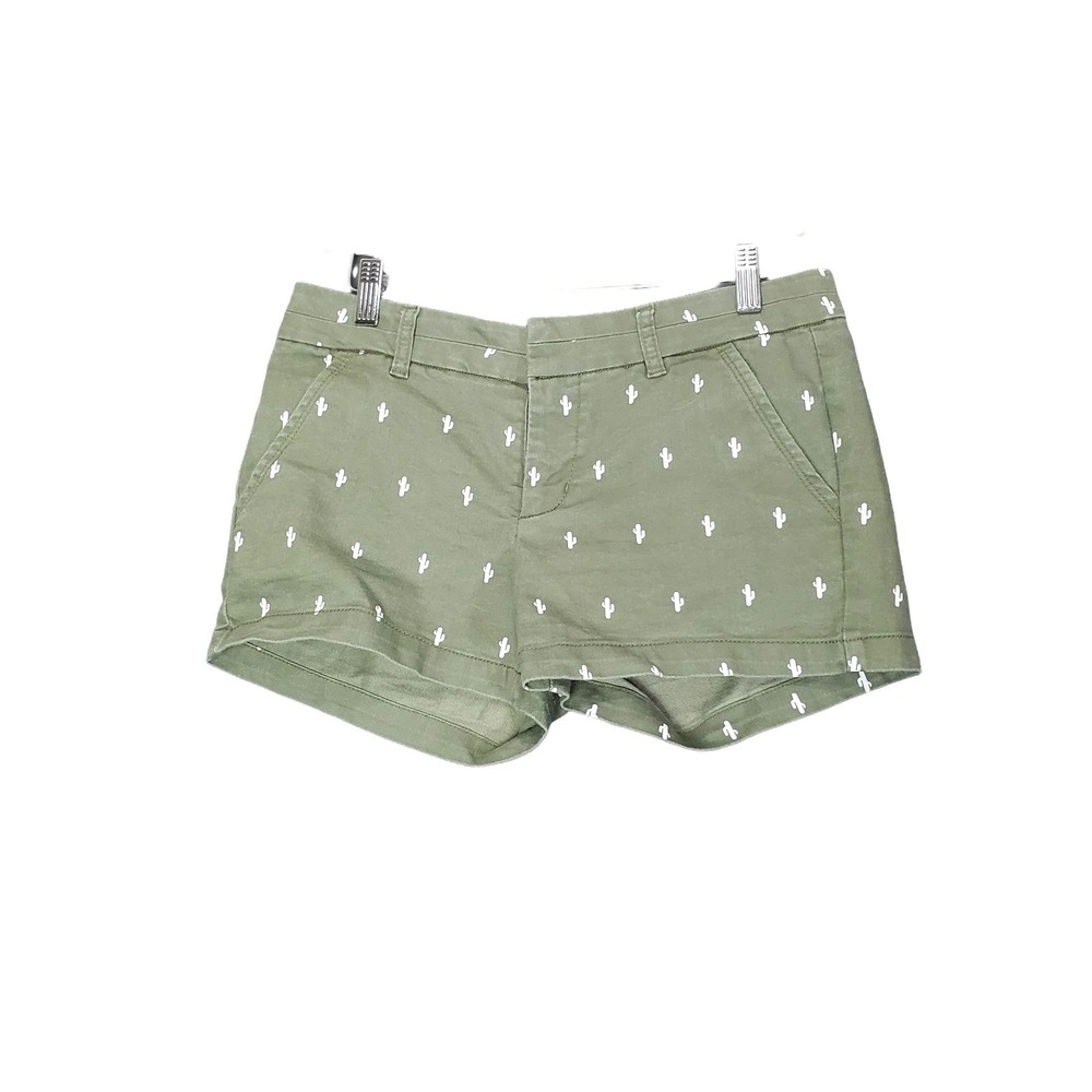 Harper Women Desertcore Southwestern Cactus Nature Denim Shorts S Olive Green
